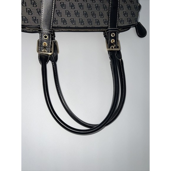 Dooney and Bourke H035C B1 Buckle Satchel Black Trim Grey Purse Canvas Bag EUC - Picture 14 of 14